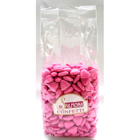 Sulmona Confetti - Mini Chocolate Hearts, Pink - Bag 1000 g