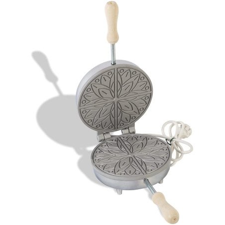 Cod.8045100 Biscottiera Elettrica Tonda - Stampo Ferratelle Fino 4pz 2 Fiori - CBE