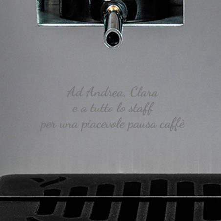 Dedica personalizzata su macchina Aroma PLUS