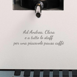 Dedica personalizzata su macchina Aroma PLUS