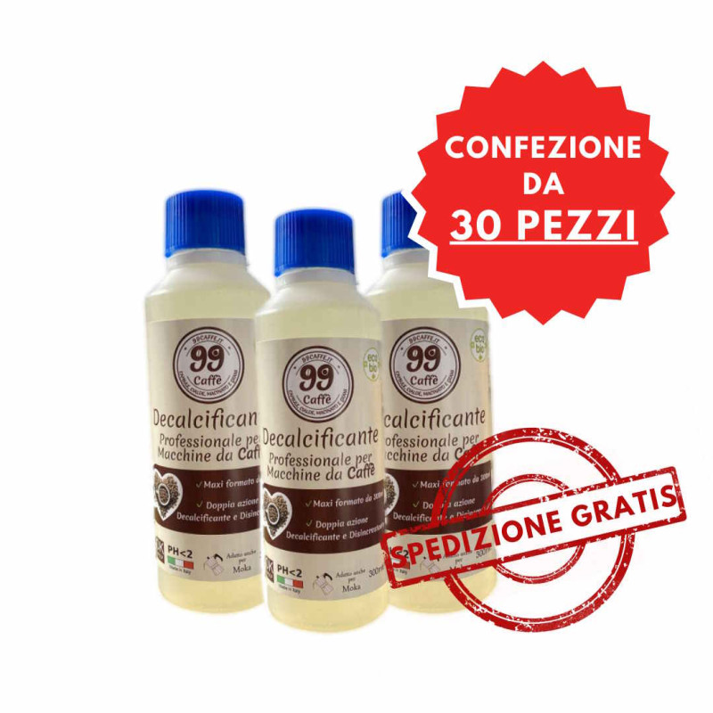 30x Decalcificante Liquido Professionale  per Macchinette - 300ml - 99 Caffè