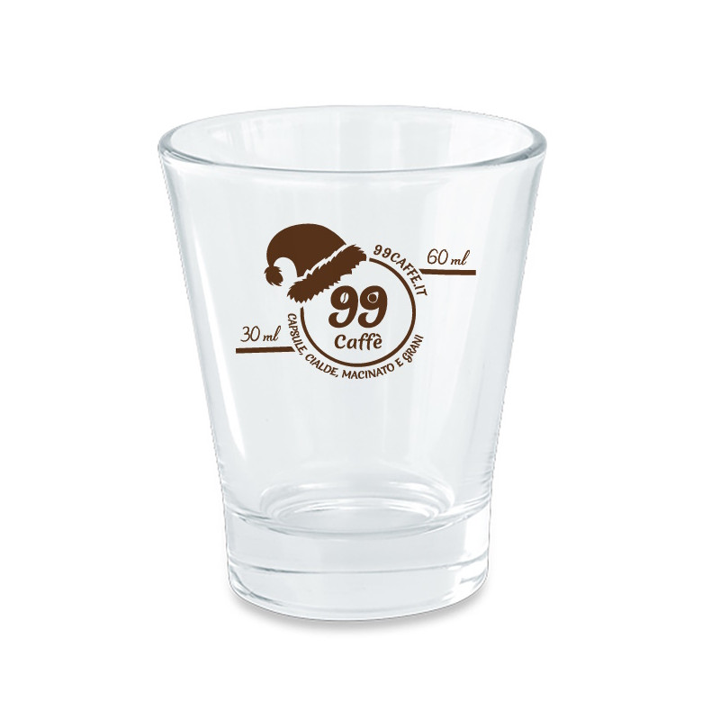 Bicchierini di Vetro graduato per espresso - Caffeino NATALE - 1pz - 99 Caffè