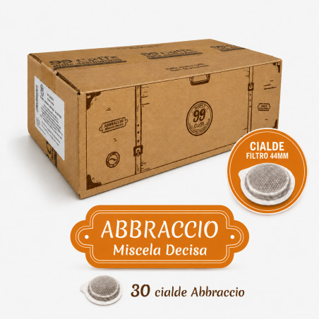 30 Cialde ESE 44mm - Abbraccio, Miscela Decisa - 99 Caffè
